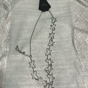 Noir sliver fashion belt new